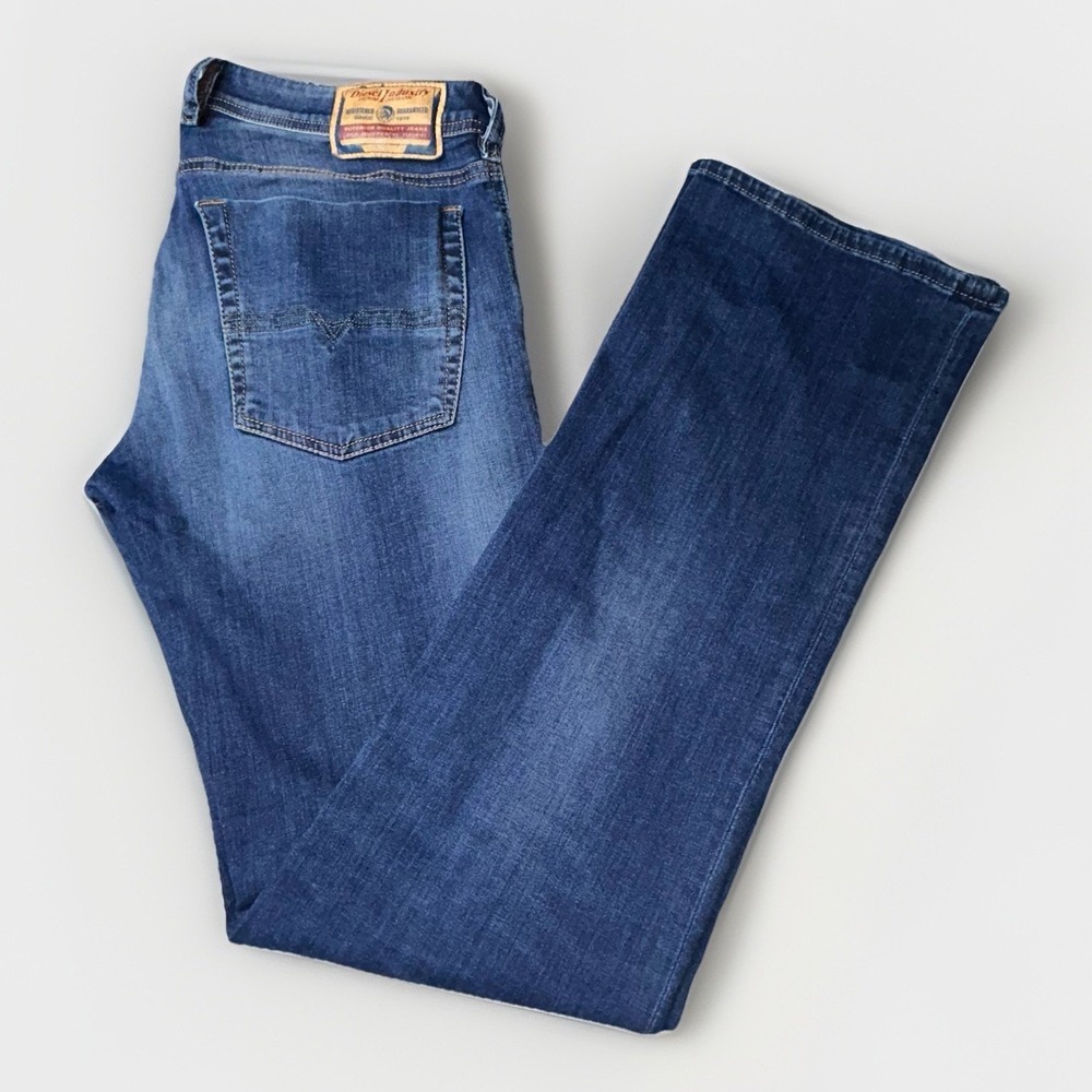 Diesel Zatiny Regular Bootcut Jeans Button Fly 33x34 Stretch Blue